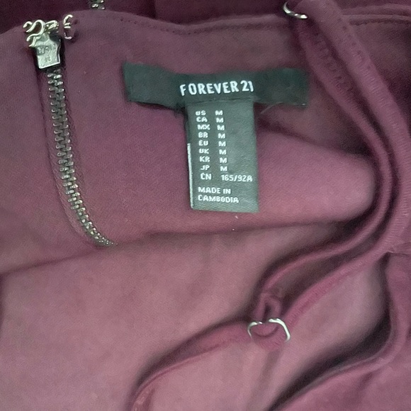 Forever 21 Plum Crop Top with Zipper - Picture 3 of 3
